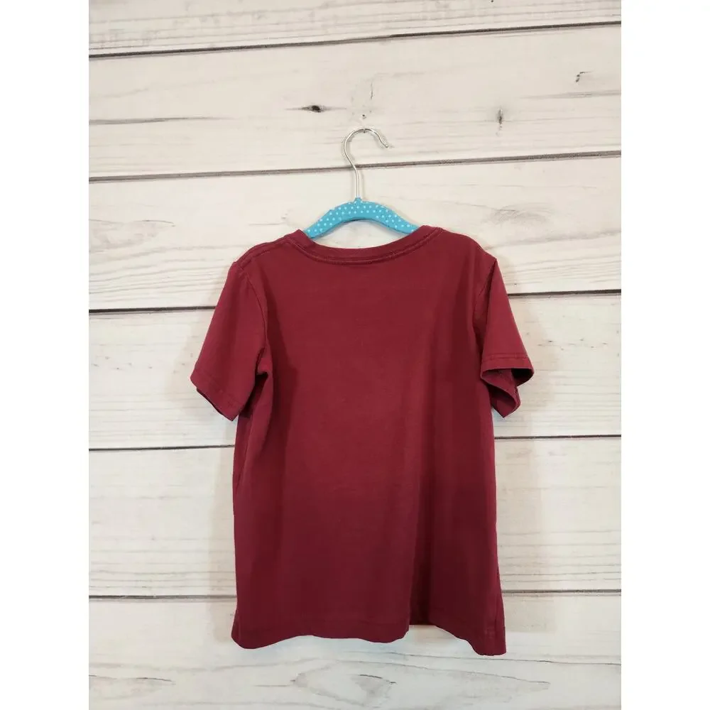 Nike Dri Fit Youth Burgundy‎ Crew Neck Lebron James Short Sleeve T-Shirts Sz 6